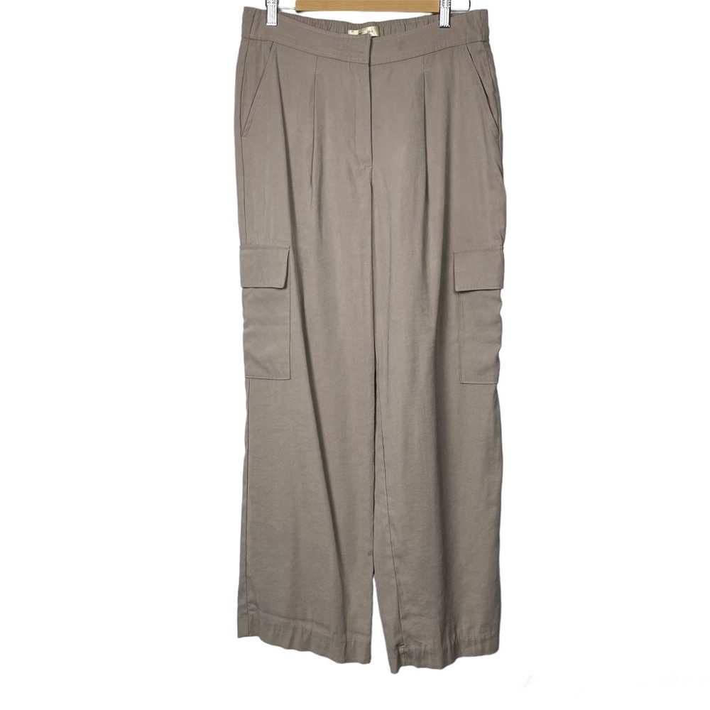 AUTRES FILLES High Waisted Wide Leg Cargo Pants, Tan, Size Medium